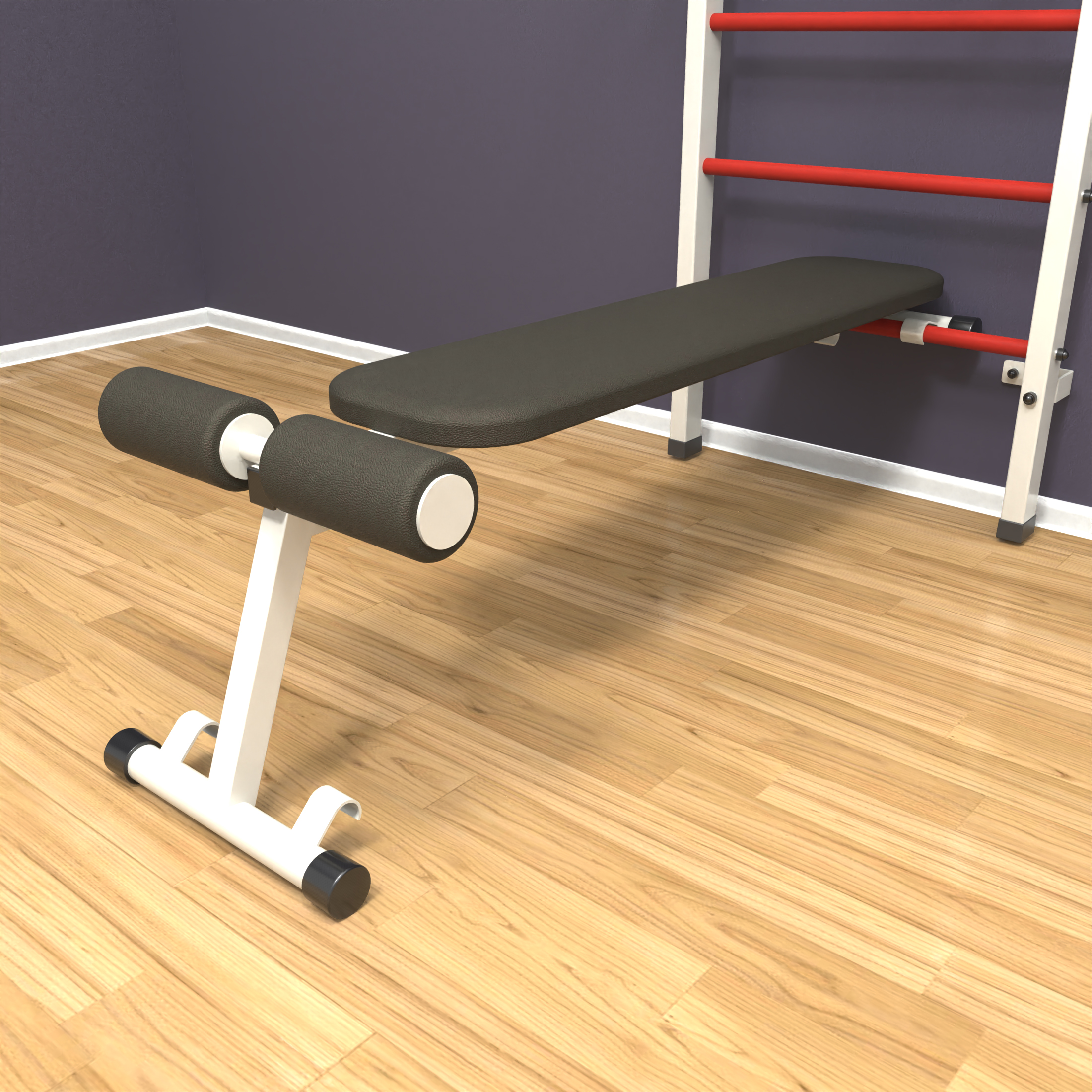 Шведская стенка «LittleSport» ПУ 3.0 Белый красные ступени
